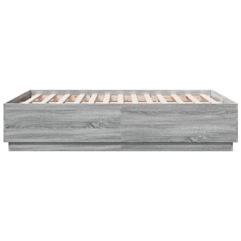 Bed Frame without Mattress Grey Sonoma 135x190 cm Double