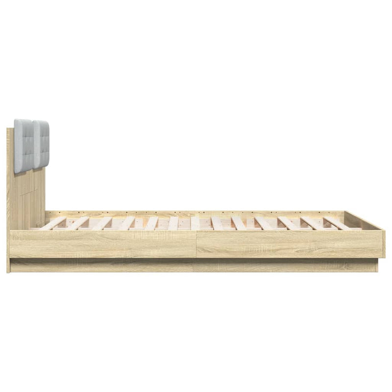 Bed Frame without Mattress Sonoma Oak 140x200 cm
