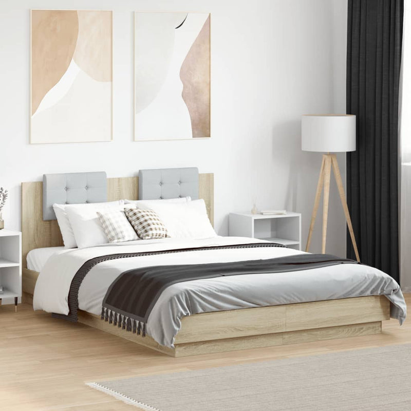 Bed Frame without Mattress Sonoma Oak 140x200 cm