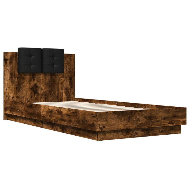 Bed Frame without Mattress Smoked Oak 100x200 cm