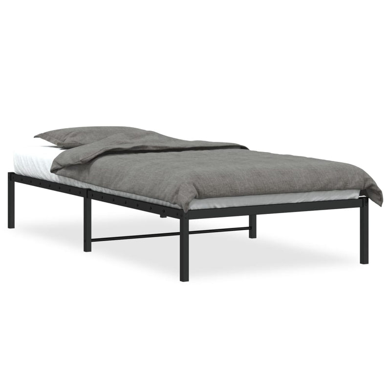 Metal Bed Frame without Mattress Black 100x200cm