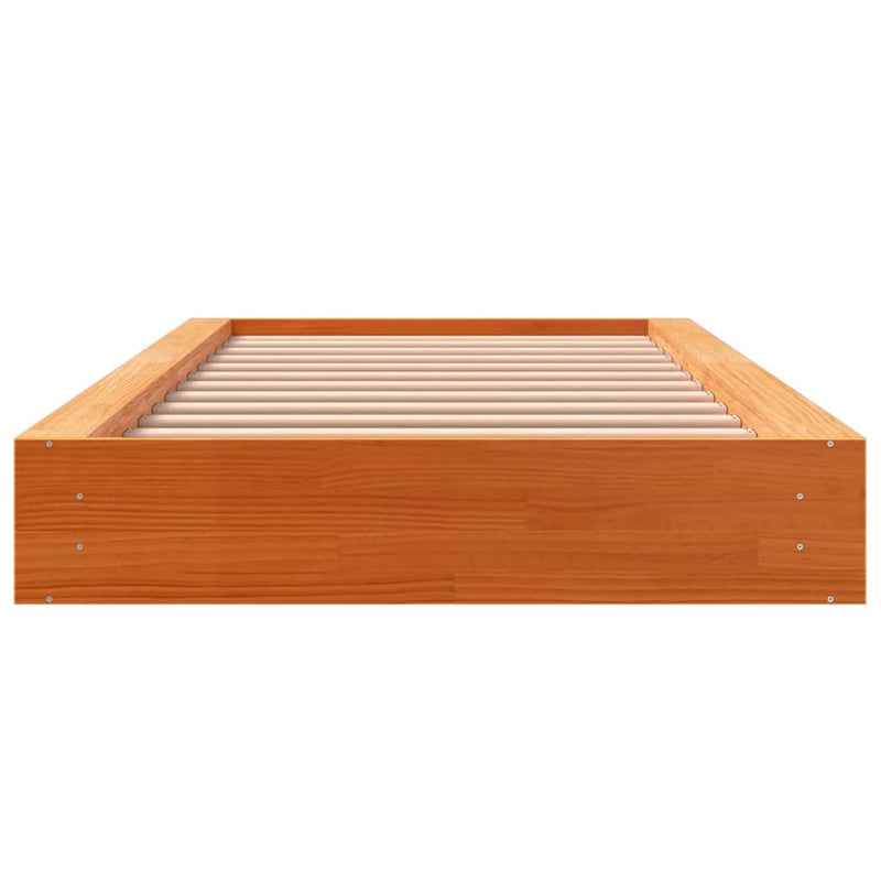 Bed Frame without Mattress Wax Brown 100x200 cm Solid Wood Pine
