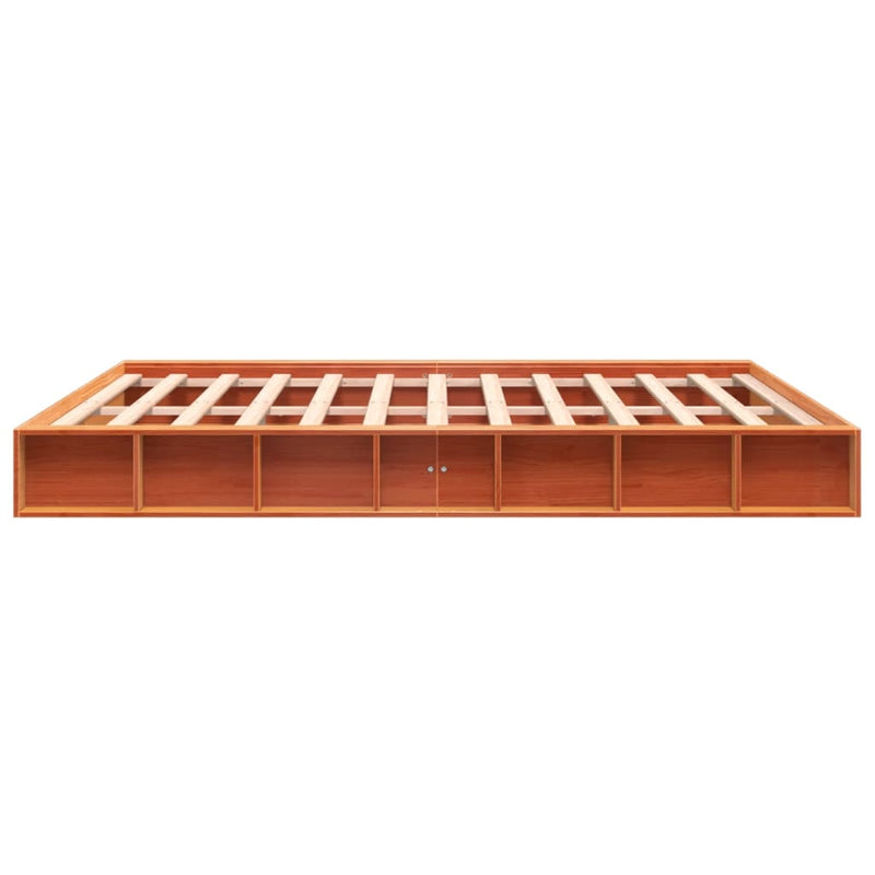 Bed Frame without Mattress Wax Brown 180x200 cm Super King Solid Wood Pine