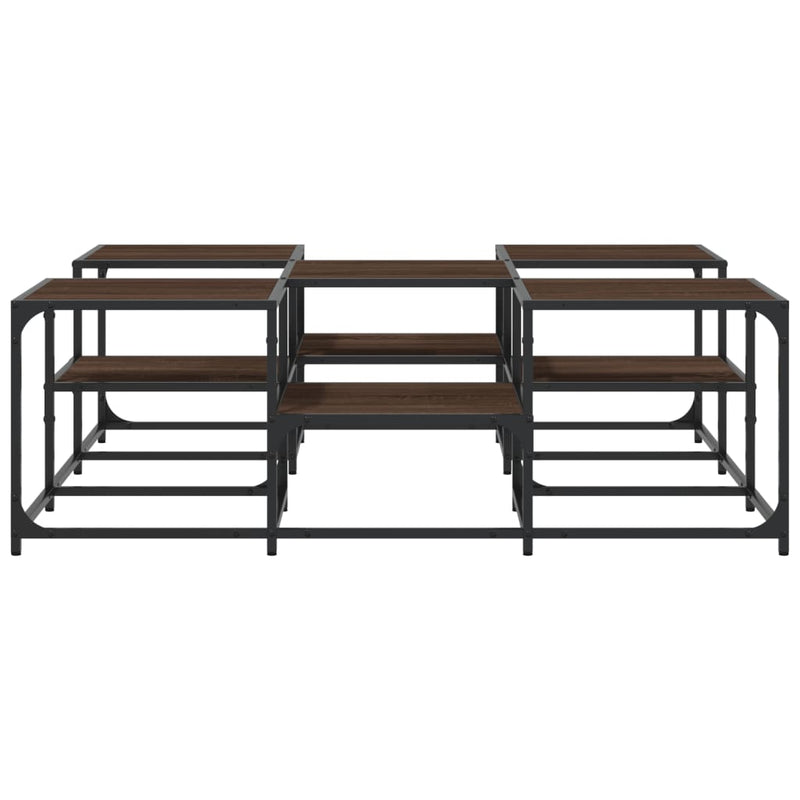 Coffee Table Brown Oak 121x121x40 cm Engineered Wood