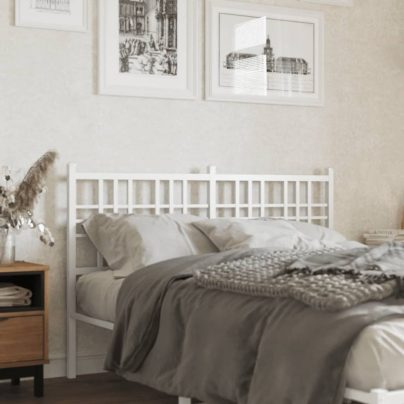 Metal Headboard White 120cm