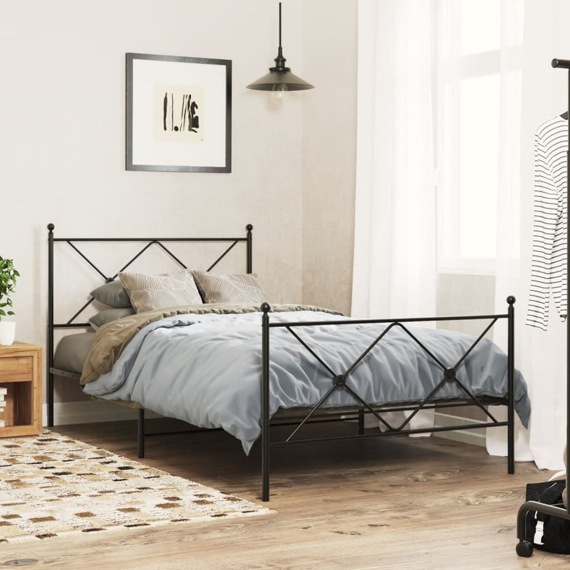 Metal Headboard Black 107cm