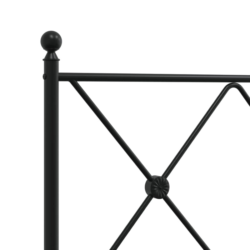 Metal Headboard Black 107cm