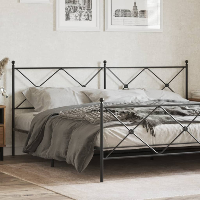 Metal Headboard Black 200cm