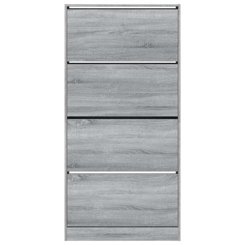 Shoe Cabinet with 4 Flip-Drawers Grey Sonoma 80x21x163.5 cm