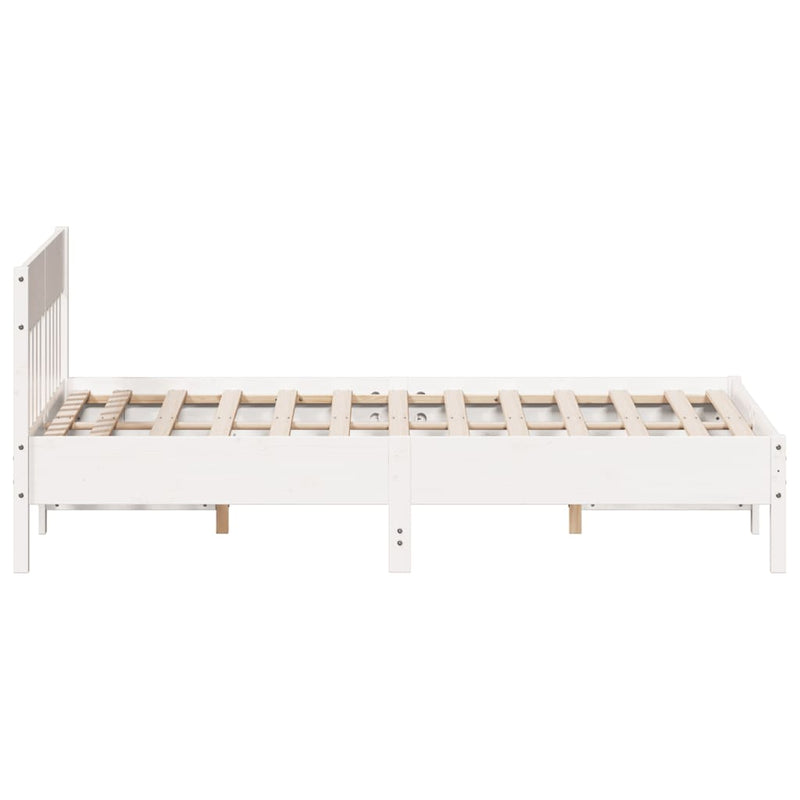 Bed Frame without Mattress White 140x190 cm Solid Wood Pine