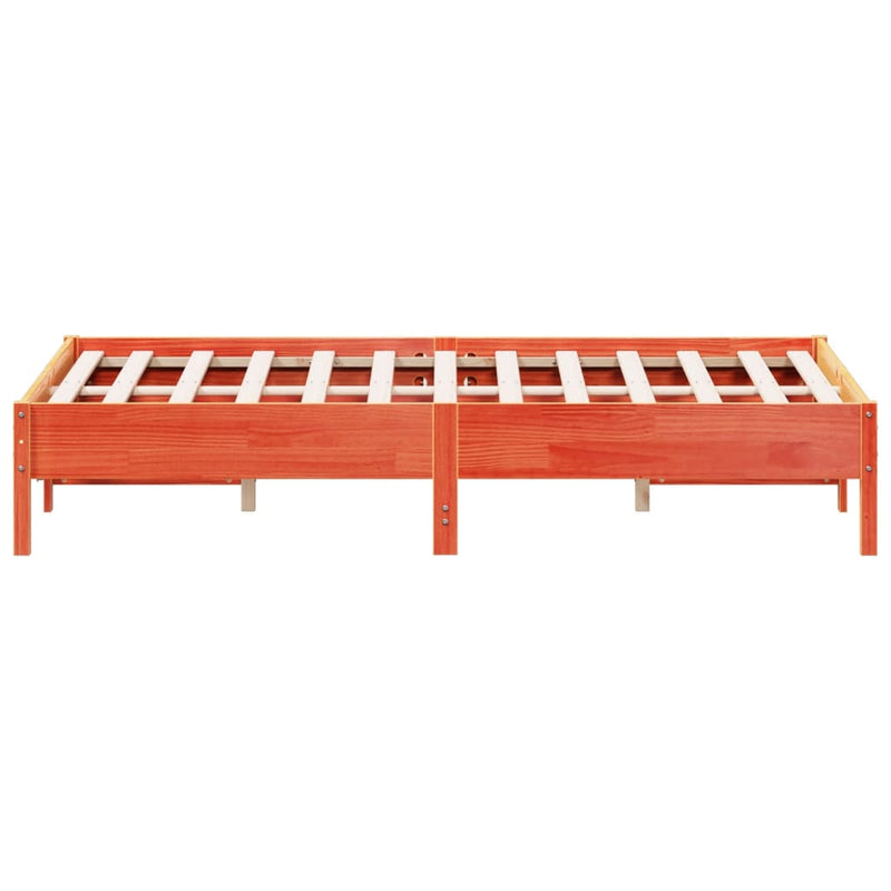 Bed Frame without Mattress Wax Brown 140x200 cm Solid Wood Pine