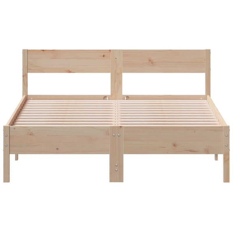 Bed Frame without Mattress 150x200 cm King Size Solid Wood Pine