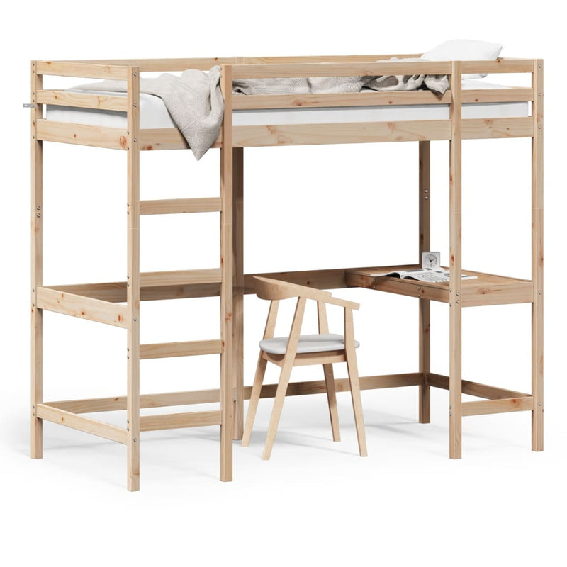 Loft Bed without Mattress 100x200 cm Solid Wood Pine