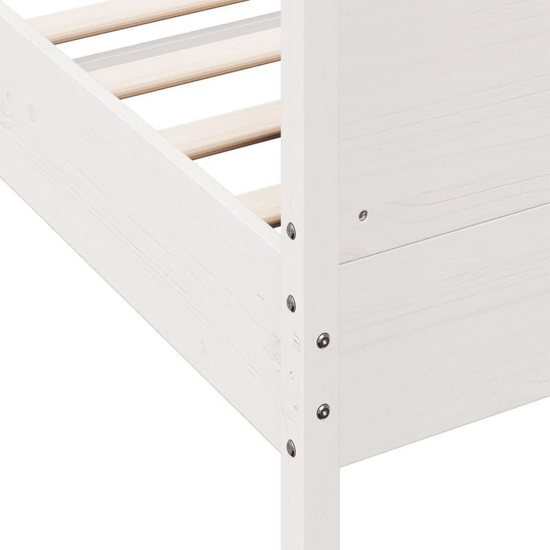 Bed Frame without Mattress White 200x200 cm Solid Wood Pine