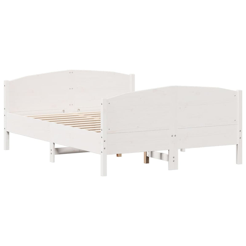 Bed Frame without Mattress White 120x190 cm Small Double Solid Wood Pine