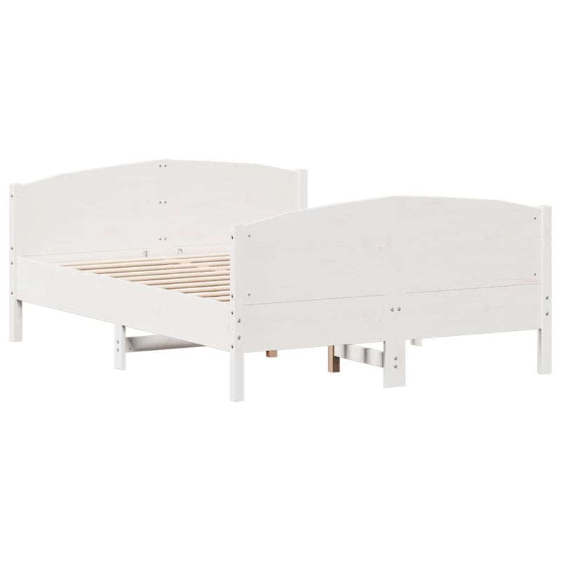 Bed Frame without Mattress White 120x190 cm Small Double Solid Wood Pine