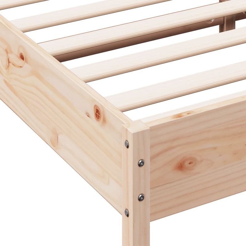 Modern Wooden Emperor Size 2m Bed Frame Base With Headboard Solid Pine Wood