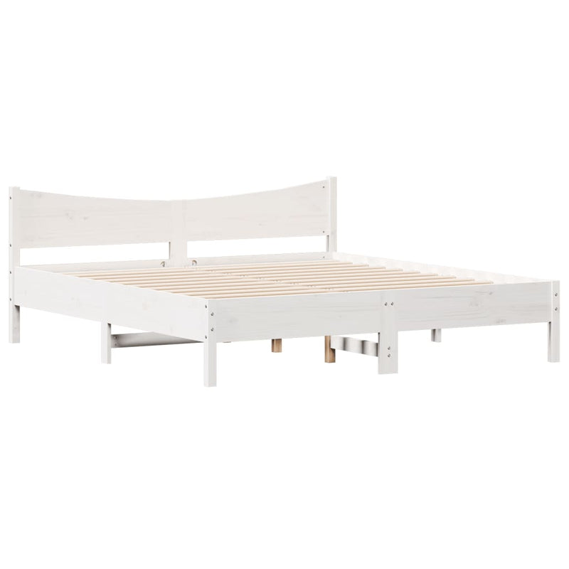 Modern Wooden Emperor Size 2m Bed Frame Base With Headboard Solid Pine Wood