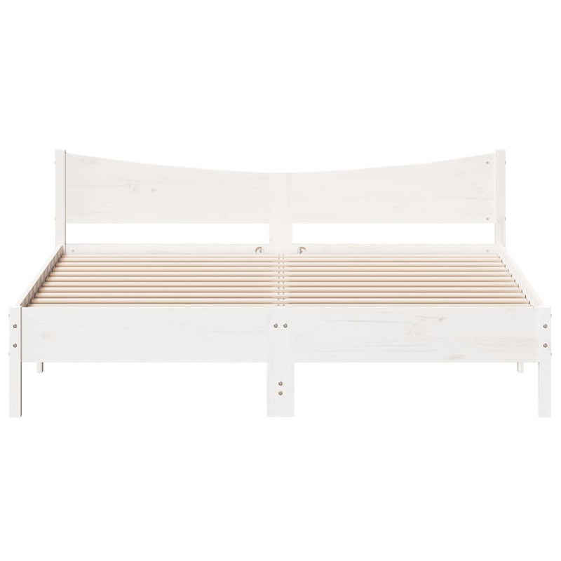 Modern Wooden Emperor Size 2m Bed Frame Base With Headboard Solid Pine Wood
