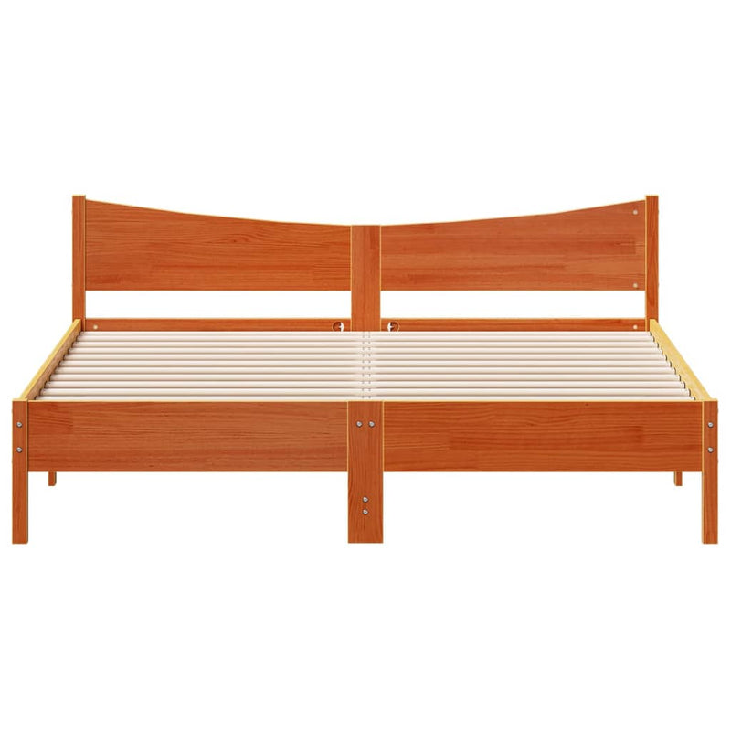 Modern Wooden Emperor Size 2m Bed Frame Base With Headboard Solid Pine Wood