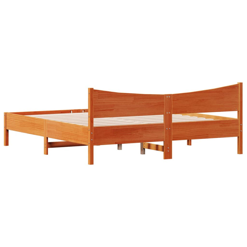 Modern Wooden Emperor Size 2m Bed Frame Base With Headboard Solid Pine Wood