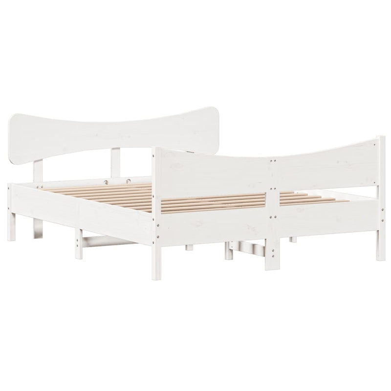 Bed Frame without Mattress White 160x200 cm Solid Wood Pine