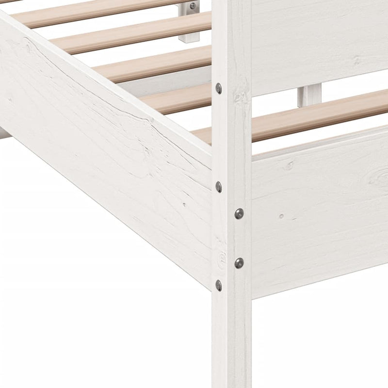 Bed Frame without Mattress White 160x200 cm Solid Wood Pine
