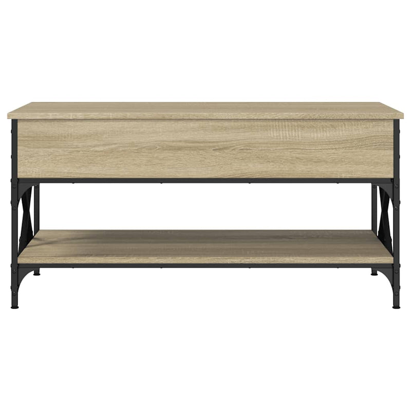 Coffee Table Sonoma Oak 100x50x50 cm Engineered Wood and Metal