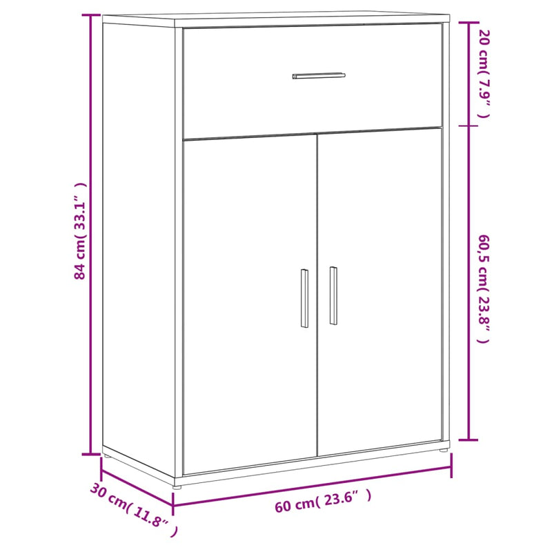 Sideboard Grey Sonoma 60x30x84 cm Engineered Wood
