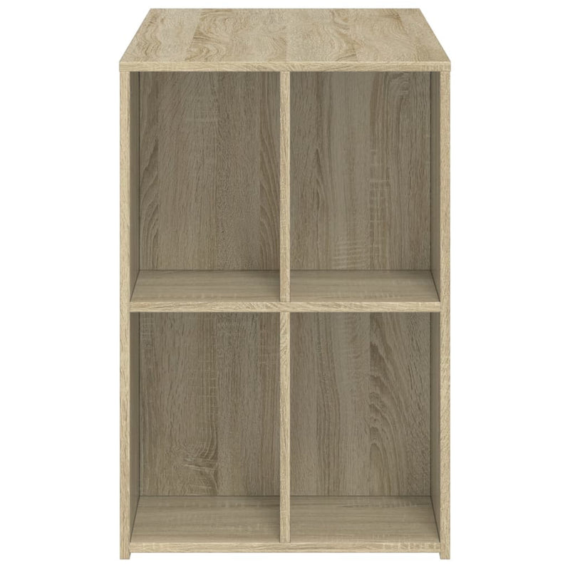 Modern Wooden Home Office Computer Desk With Open Storage Compartments Wood