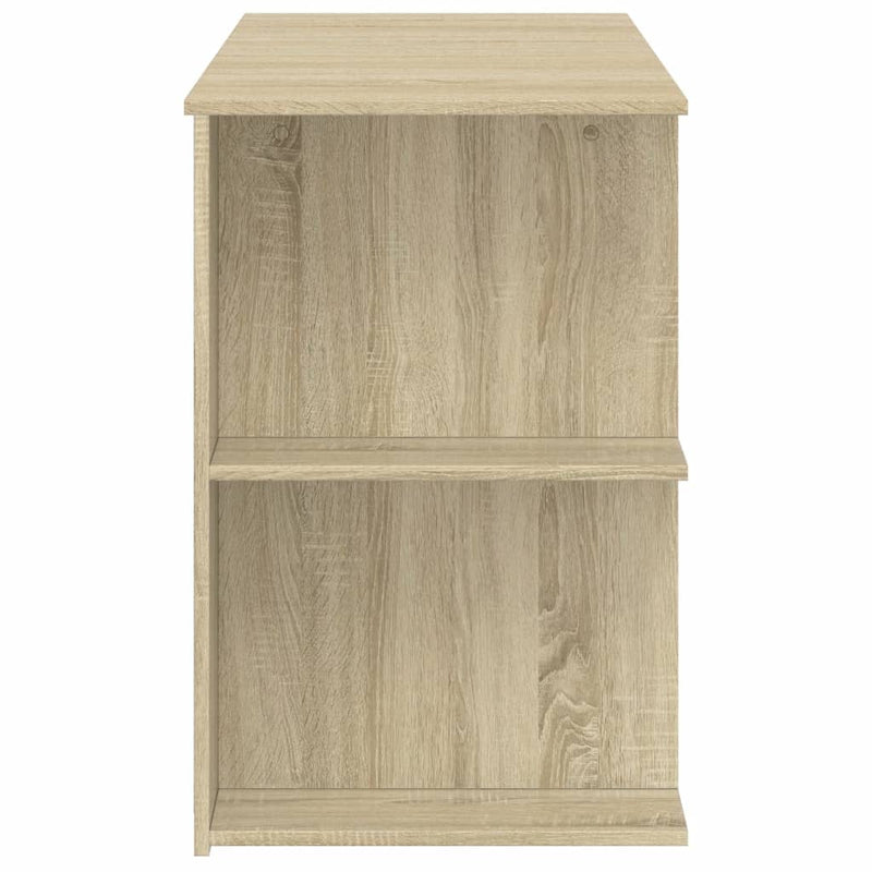 Modern Wooden Home Office Gaming Computer Desk With Open Storage Shelves Wood