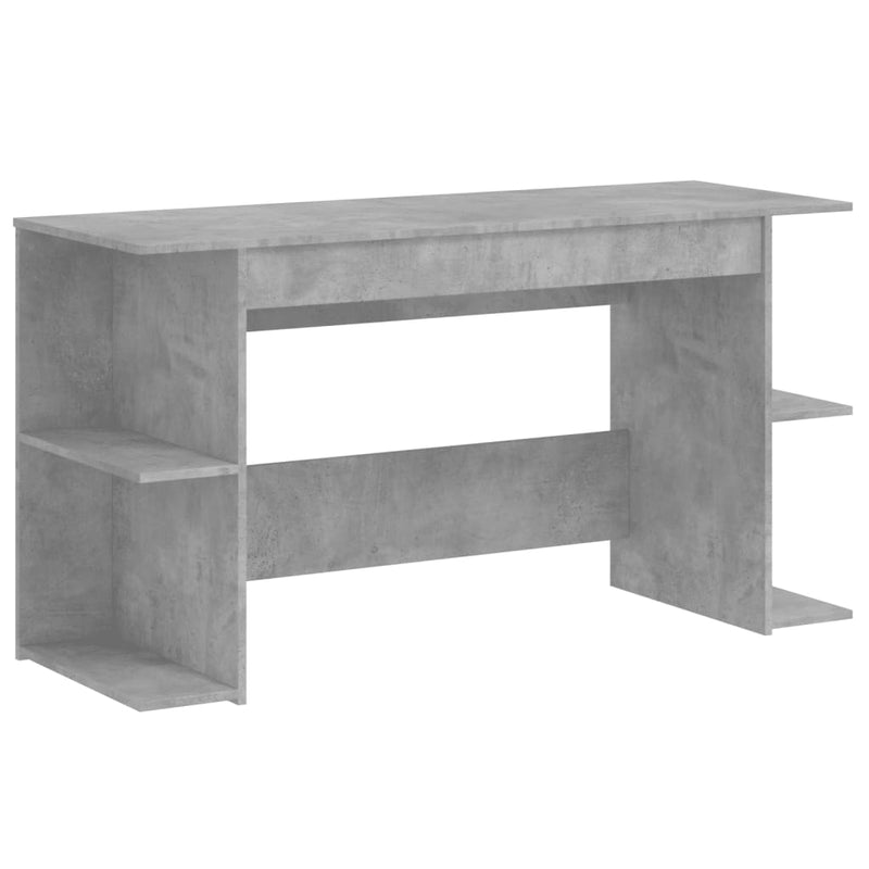 Modern Wooden Home Office Gaming Computer Desk With Open Storage Shelves Wood