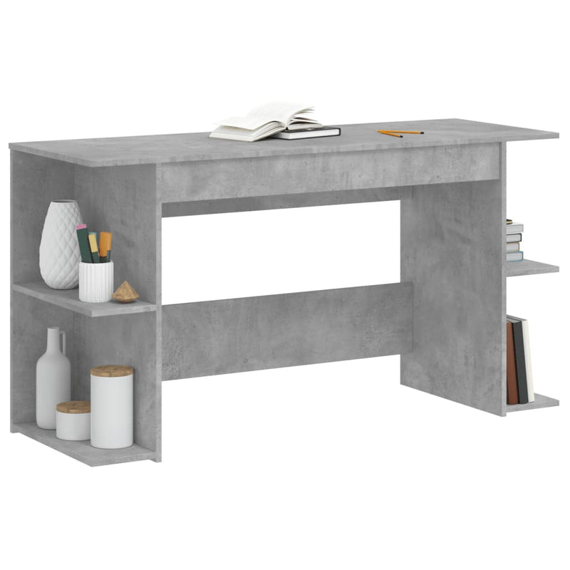Modern Wooden Home Office Gaming Computer Desk With Open Storage Shelves Wood