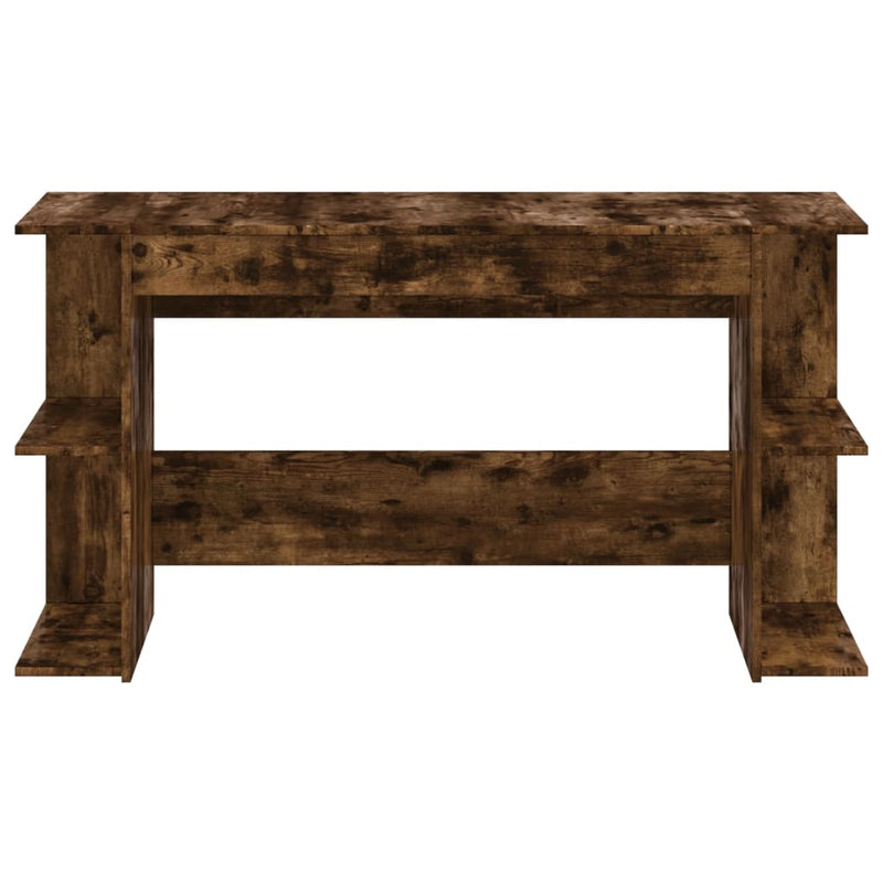 Modern Wooden Home Office Gaming Computer Desk With Open Storage Shelves Wood
