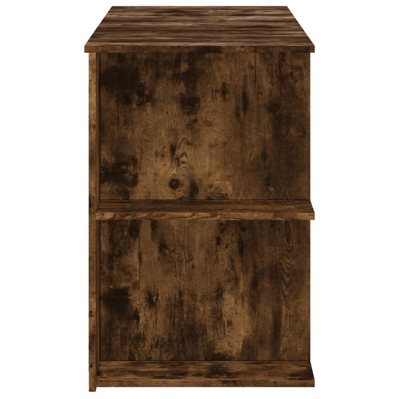 Modern Wooden Home Office Gaming Computer Desk With Open Storage Shelves Wood