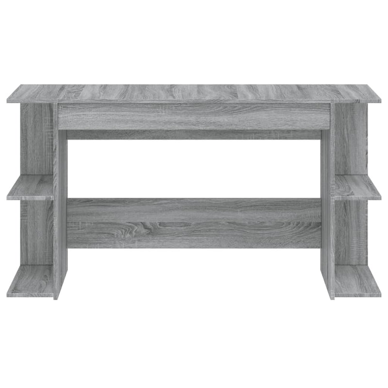 Modern Wooden Home Office Gaming Computer Desk With Open Storage Shelves Wood