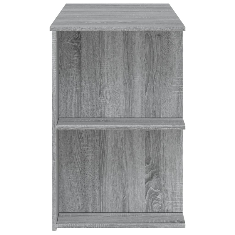 Modern Wooden Home Office Gaming Computer Desk With Open Storage Shelves Wood
