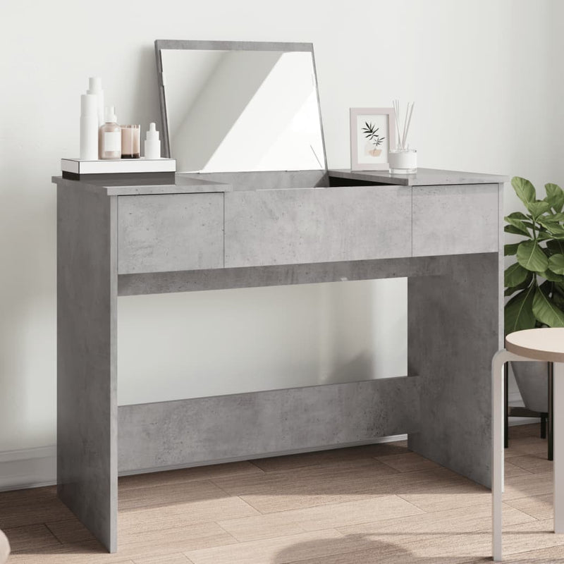 Modern Wooden Dressing Table Makeup Vanity Desk With Drawers & Pull Up Mirror