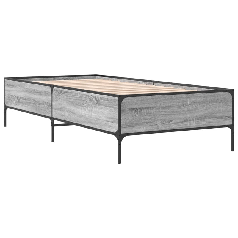 Bed Frame without Mattress Grey Sonoma 90x200 cm