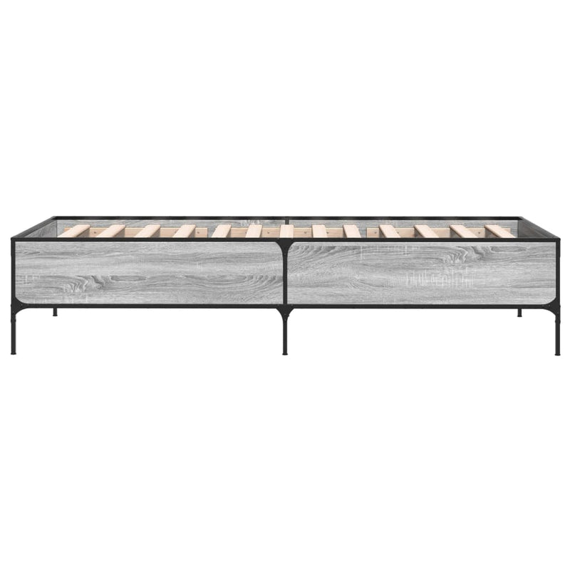 Bed Frame without Mattress Grey Sonoma 90x200 cm