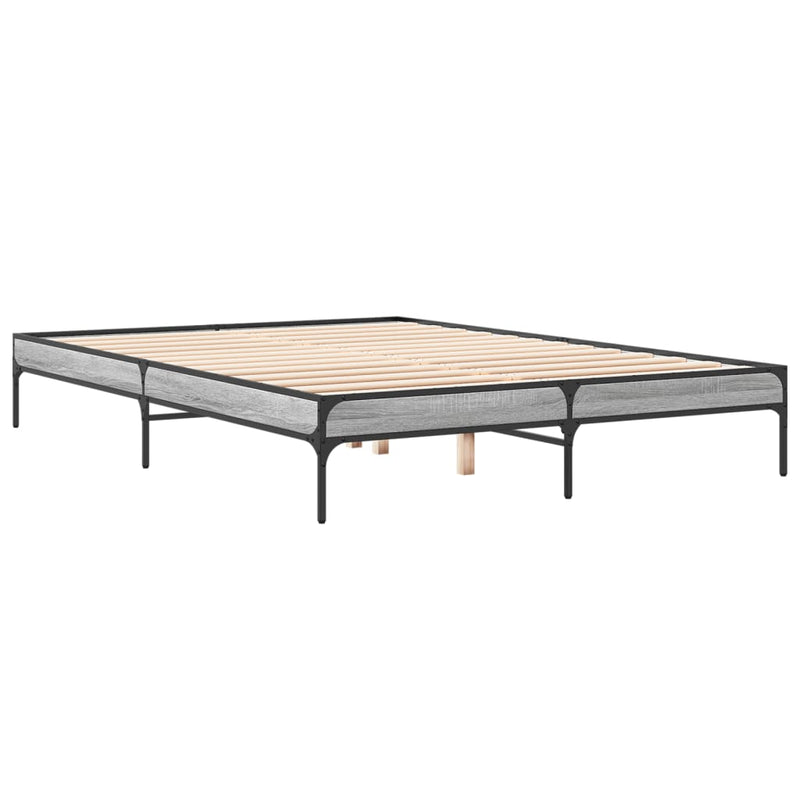 Bed Frame without Mattress Grey Sonoma 150x200 cm King Size