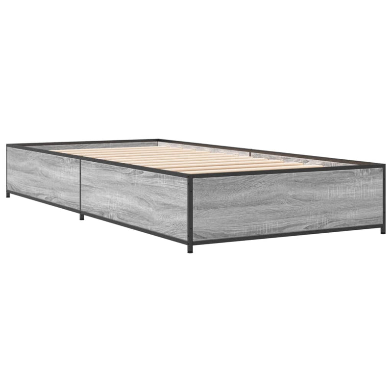 Bed Frame without Mattress Grey Sonoma 90x190 cm Single