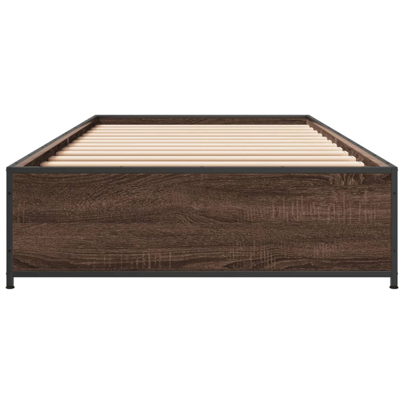 Bed Frame without Mattress Brown Oak 90x190 cm Single