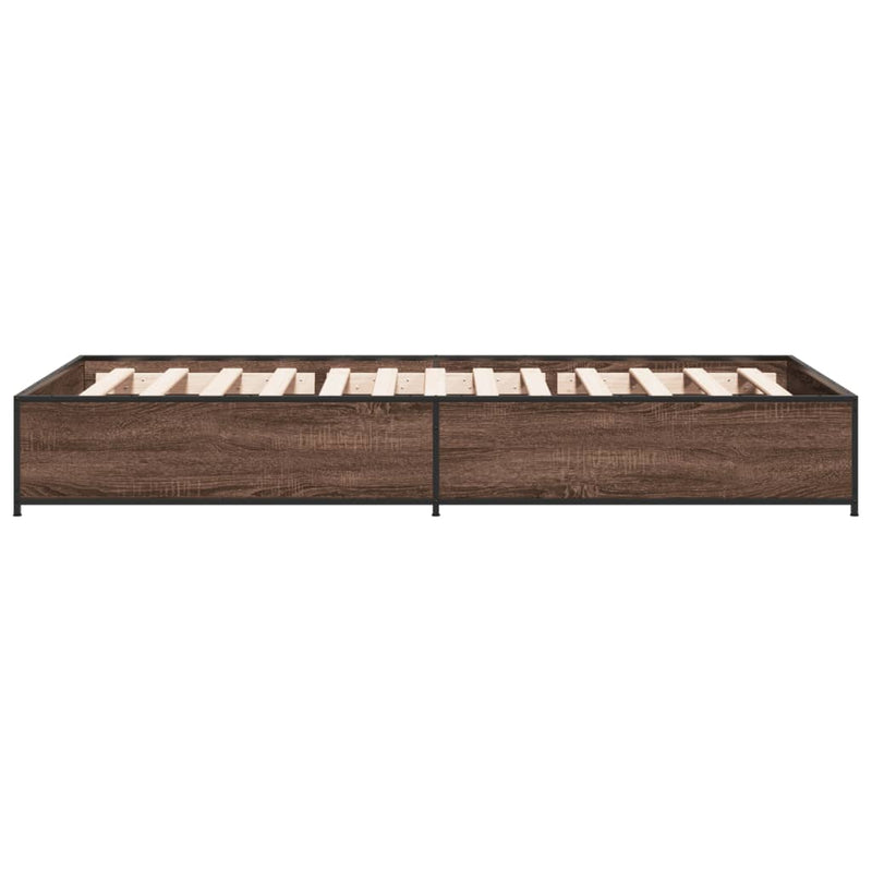 Bed Frame without Mattress Brown Oak 90x190 cm Single