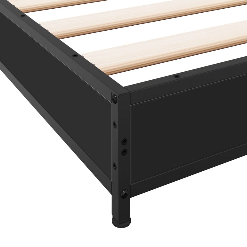 Bed Frame without Mattress Black 135x190 cm Double