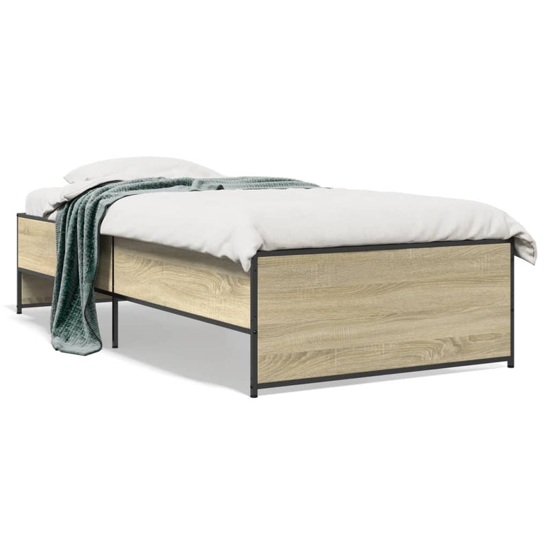 Bed Frame without Mattress Sonoma Oak 75x190 cm Small Single