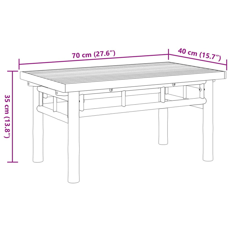 Coffee Table 70x40x35 cm Bamboo