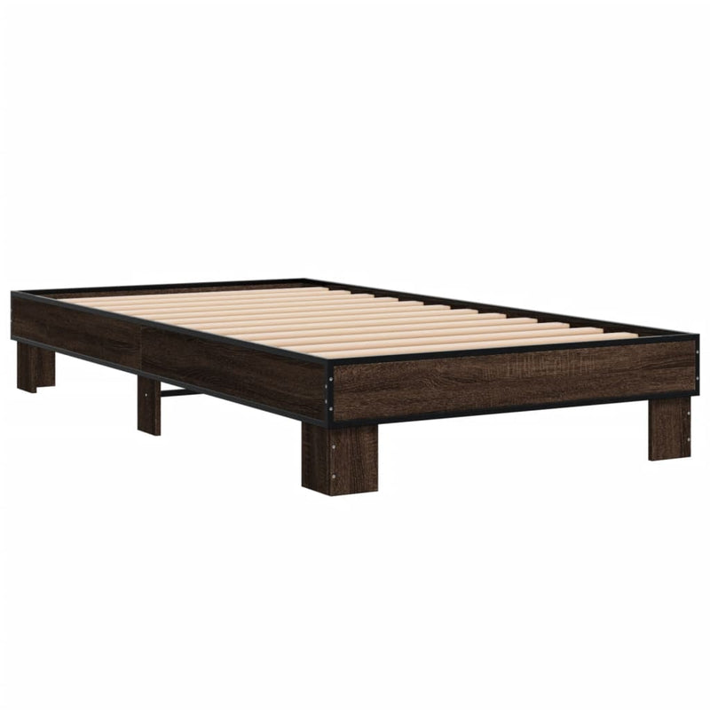Bed Frame without Mattress Brown Oak 100x200 cm