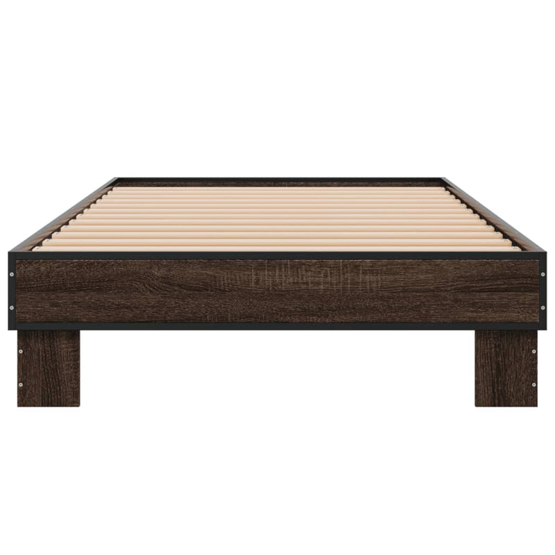 Bed Frame without Mattress Brown Oak 75x190 cm Small Single