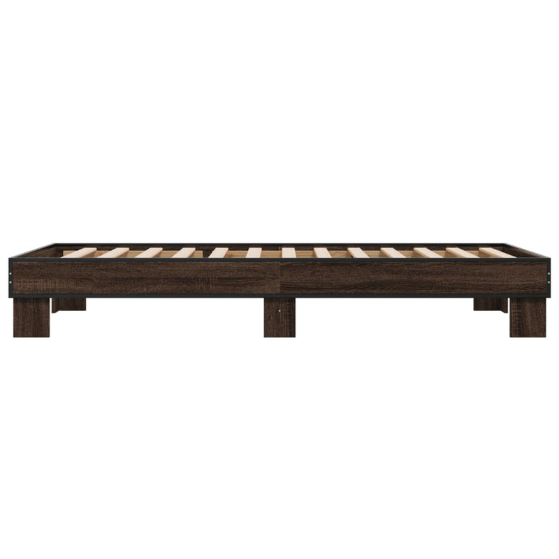 Bed Frame without Mattress Brown Oak 75x190 cm Small Single